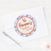 「ピンチだ！アイワンコーストロブスター誕生日 ラウンドシール (封筒)