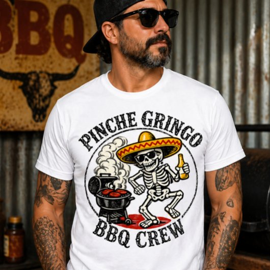 ピンチェグリンゴBBQクルー おもしろいBBQ好きメキシコデザイン Tシャツ