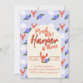 ピンチミーコーストロブスター誕生日 招待状 (正面)