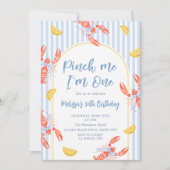 ピンチミーロブスター誕生日沿岸招待状 招待状 (正面)