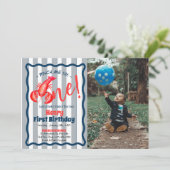 ピンチ私は1人のロブスター少年1歳の誕生日パーティー 招待状 (スタンド正面)