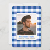 ピンチ私クロフィッシュブルー卒業パーティーの写真 招待状 (裏面)