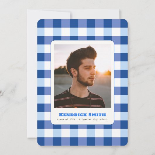 ピンチ私クロフィッシュブルー卒業パーティーの写真 招待状 (裏面)