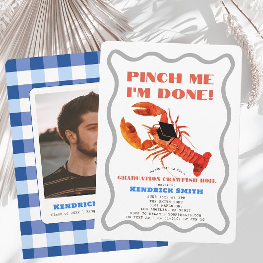 ピンチ私クロフィッシュブルー卒業パーティーの写真 招待状