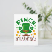 ピンチ魅力的おもしろいSt patricks day男子生徒 ポストカード (スタンド正面)