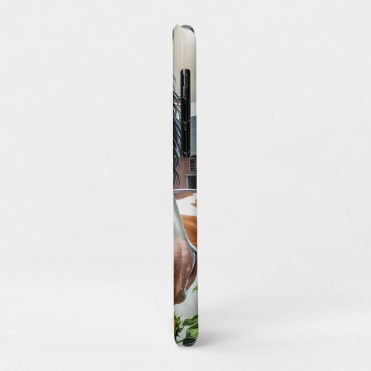 ピントかわいらしブラウンとホワイトホースonファ素朴ーム Case-Mate iPhoneケース (裏面/左)