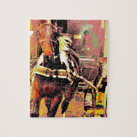 ピントアミッシュ馬8ビットアート ジグソーパズル (縦)