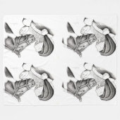 ピントホースとサンタクロース フリースブランケット (正面(横))