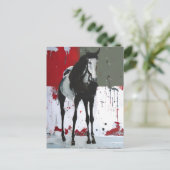 ピントホース（ばちゃばちゃ）跳ねる絵画のはがき ポストカード (スタンド正面)