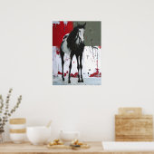 ピントホース(ばちゃばちゃ)跳ねる絵画ズ ポスター (キッチン)