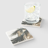 ピント威厳のあるホースバイビハレ ストーンコースター (横)