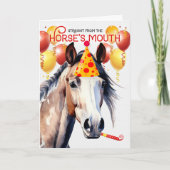 ピント絵を描ホースおもしろい誕生日 カード (正面)