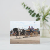 ピント荷車を引くウマ2018アイオワ山プレザント ポストカード (スタンド正面)