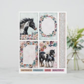 ピント馬と花のエフェメラ ジャンクジャーナル用 (スタンド正面)