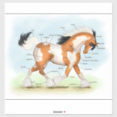 ピント・ジプシー馬の教育ウマ科の解剖図 シール (シート)