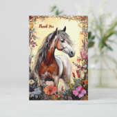 ピント・ホースと花 サンキューカード (スタンド正面)