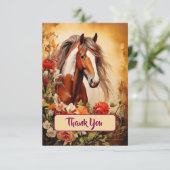 ピント・ホースと花 サンキューカード (スタンド正面)