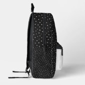 ピンドットにデイジーを付けたスティックスフィギュア プリントバックパック (左)