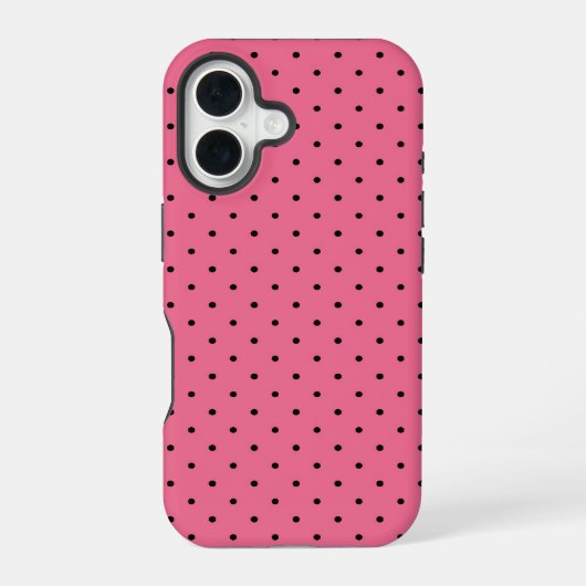 ピンドットピンク iPhone 16ケース (裏面)