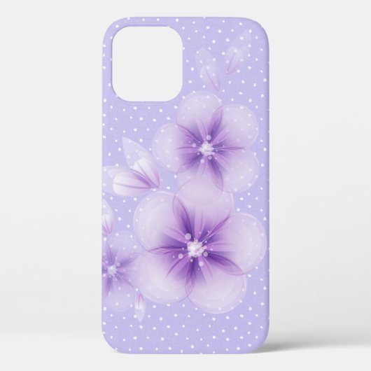 ピンドット上の紫色の花ケースメイトiPhoneケース Case-Mate iPhoneケース (裏面)