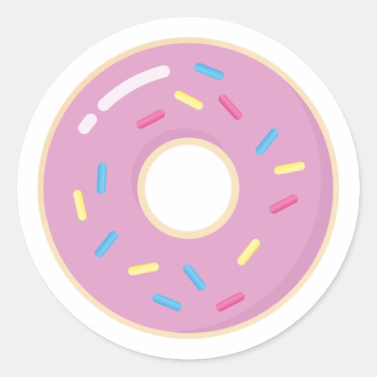 ピンドーナツドーナツのシール付き封筒お印 ラウンドシール (正面)