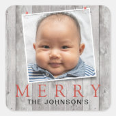 ピンド素朴フォトホリメリーデイ スクエアシール (正面)