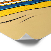 ピンナップかわいらしガールオンビーチ ポスター (角)