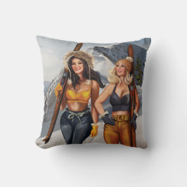 ピンナップかわいらしガールズスキー クッション