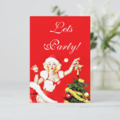 ピンナップのクリスマスの招待状 招待状 (スタンド正面)