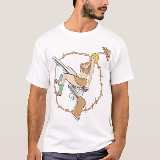 ピンナップの女の子 Tシャツ (正面)