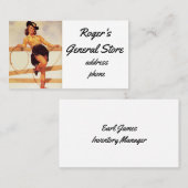 ピンナップの女性のカーボーイ 名刺 (正面/裏面)