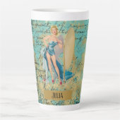 ピンナップの鏡 パーソナライズされた カフェラテマグ (正面)