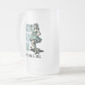 ピンナップカスタムサンパトリックの日シャムロックとの少女 フロストグラスビールジョッキ (正面左)