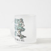 ピンナップカスタムサンパトリックの日シャムロックとの少女 フロストグラスマグカップ (正面左)