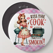 ピンナップレディヴィンテージのピンおもしろいバユーモアのある、 缶バッジ (正面&裏面)