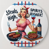 ピンナップレディヴィンテージフォトピユーモアのあるン 缶バッジ (正面)