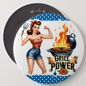 ピンナップレディヴィンテージCOLOSSAL 6インチフォトピン 缶バッジ (正面&裏面)