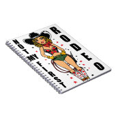 ピンナップ女性のカーボーイ、私の最初のロデオ引用文ではないおもしろい。 ノートブック (右側)