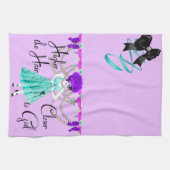 ピンナップ神に近い髪 キッチンタオル (横)