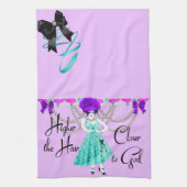 ピンナップ神に近い髪 キッチンタオル (縦)