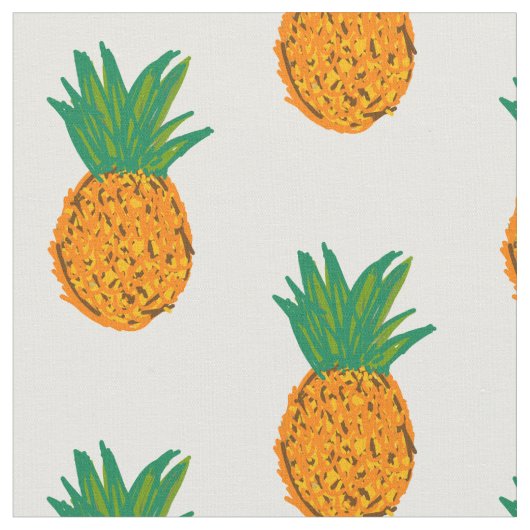 ピンナプルプリント果実 ファブリック (クローズアップ)