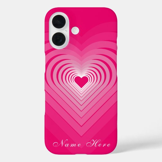 ピンハートiPhoneケースと名前をカスタムする Case-Mate iPhoneケース (裏面)