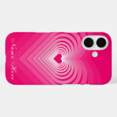 ピンハートiPhoneケースと名前をカスタムする Case-Mate iPhoneケース (裏面 (横))