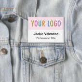 ピンバックバッジラージネームタグボタン(ロゴ付き) 缶バッジ (インサイチュ)