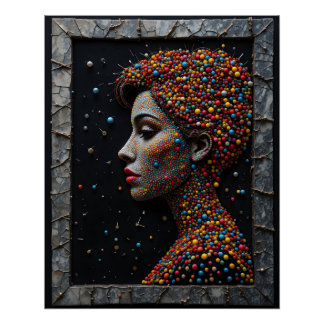 ピンパターンポートレート ポスター