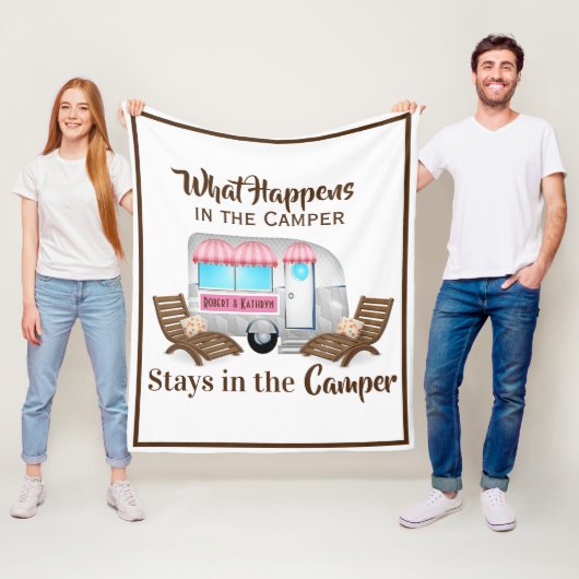 ピンパーソナライズされたクキャンパー毛布 フリースブランケット (インサイチュ)
