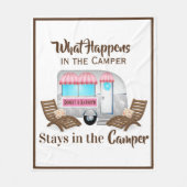 ピンパーソナライズされたクキャンパー毛布 フリースブランケット (正面)