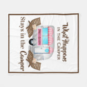 ピンパーソナライズされたクキャンパー毛布 フリースブランケット (正面(横))