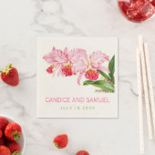 ピンパーソナライズされたクランズ結婚紙ナプキン スタンダードカクテルナプキン (インサイチュ)