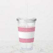 ピンパーソナライズされたク水玉模様 アクリルタンブラー (右)